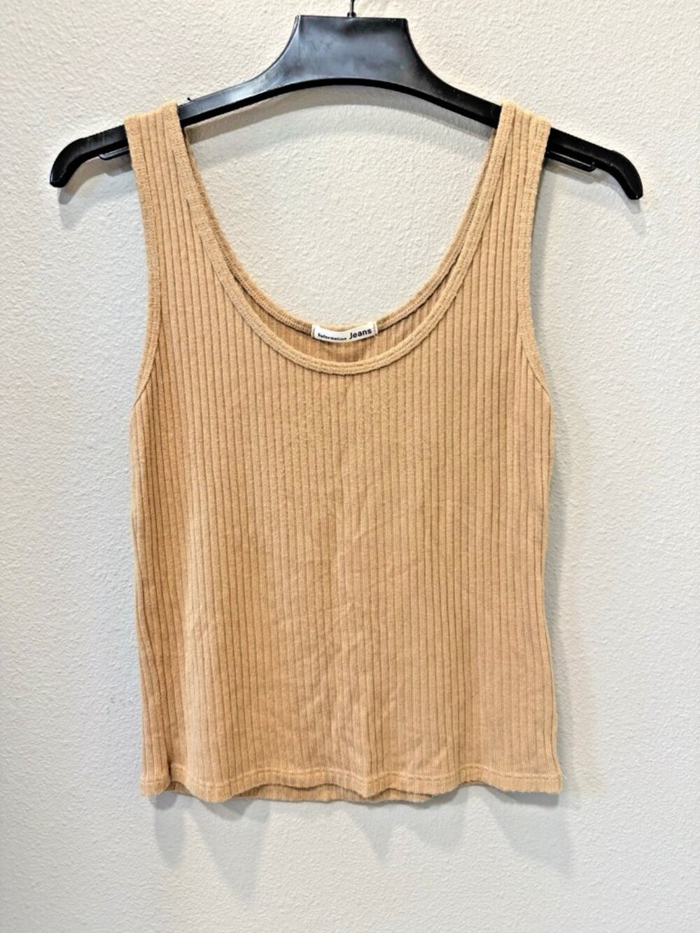 Reformation Ribbed Tank Top in Camel